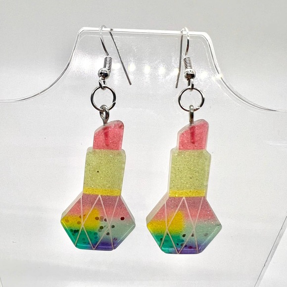 Barbie Earrings - Makeup Earrings - Lipstick Earrings - Little Girl Earrings - Picture 1 of 10